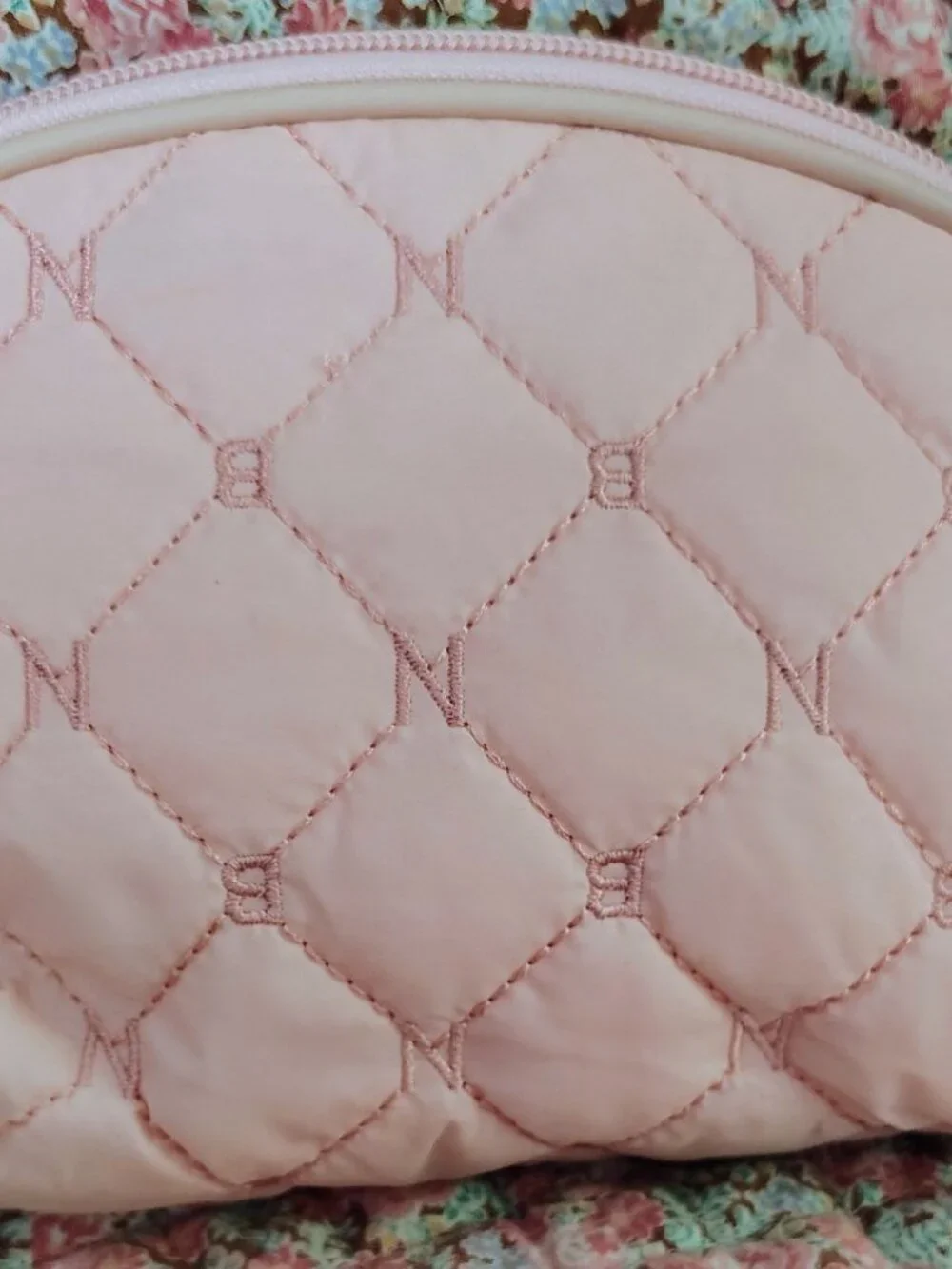 Nubily Pink Quilted Makeup Bag